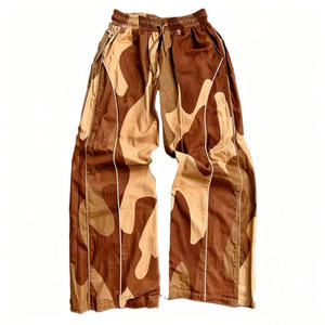 Custom Canvas Vintage Fashion Mid Lace Wide Leg <b>Camo</b> Printed Stacked <b>Men's</b> Winter Waterproof Sweatpants Streetwear Heavyweight - Product Image 3