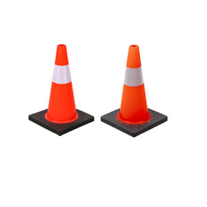 Directo de fábrica 75cm PE Conos de tráfico Ingeniero Grado Base de goma reflectante Seguridad Barreras de carretera de plástico Naranja EASTERN HIGHWAY - Product Image 1