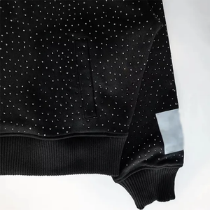 Sudadera con Capucha Unisex Rosa Personalizada, 100% Algodón, Lavado Ácido, Gruesa, Bordada con Piedras Preciosas, Impresión Digital - Product Image 3