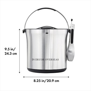 Excellente qualité en acier inoxydable argent brillant poli et plaqué or de haute qualité Unique Designer Barware seau à glace bac à boissons - Product Image 3