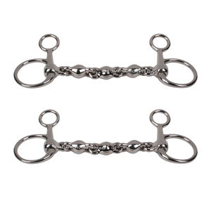 Baucher Horse Bit Multi-Link Cheeks Bent Shanks Instrument vétérinaire en acier inoxydable argenté pour grossistes Équestres - Product Image 1