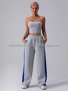 2024 nouveau Design femmes ample évasé élastique pantalons de survêtement Baggy Jogger pantalon en toile hiver saison basique - Product Image 3