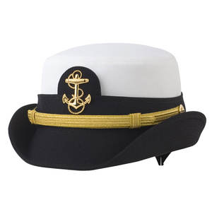 Casquette d'uniforme de chef de police officier de cérémonie marine sur mesure en gros, fournisseur de casquettes avec logo personnalisé, 100 % coton, unisexe, haute qualité - Product Image 2