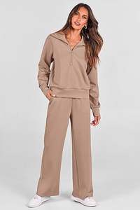 Conjunto de Dos Piezas Personalizado para Mujer, Chándal con Pantalones Acampanados, Traje Deportivo para Mujer, Chaqueta de Manga Larga con Pantalones Plegables, Conjunto de 2 Piezas - Product Image 3