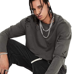 Sudaderas de gran tamaño pesadas desgastadas de alta calidad al por mayor sudaderas con capucha de lavado ácido sudaderas con hombros caídos al por mayor - Product Image 4