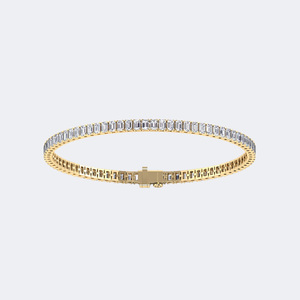 8.00CTW Emerald Cut Diamond Tennis Bracelet <b>Gold</b> Lab Grown Color Bar <b>Set</b> Bold Link Jewelry for Women - Product Image 4