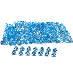 Cuentas de piedras preciosas sueltas de corte de corazón de Topacio Azul suizo Natural de 4mm para fabricación de joyería piedra facetada calibrada de topacio por mayorista - Product Image 2