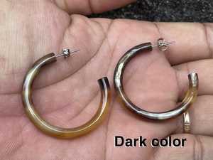Boucles d'oreilles en corne de buffle, forme naturelle, taille personnalisée, meilleur design, nouveautés, écologiques, faites à la main, modernes, MN EXPORTS, mariage - Product Image 6