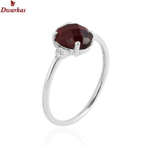 Anillo de Compromiso de Alta Calidad y Económico, Plata de Ley 925 con Granate y Circonita Cúbica, Anillos con Múltiples Piedras Preciosas - Product Image 2