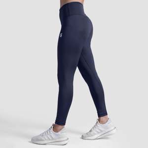 Leggings Navy Run pour femmes, coupe slim, taille haute et basse, style décontracté, pantalon de yoga avec logo imprimé, tissu en spandex, taille XL - Product Image 3