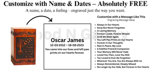 Urna de cremación de árbol de la vida grabada urnas de cremación de recuerdo conmemorativo de madera dura para cenizas de adultos - Product Image 2