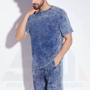 Camiseta de Punto Personalizada de Nuevo Diseño, 100% Algodón, 2025, Lisa, Informal, para Hombre, Corte Regular, Lavado Ácido, Estilo Urbano - Product Image 2