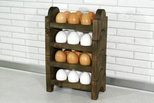 Handmade <b>Wooden</b> Egg <b>Rack</b> With Natural Finish Designed For Farmhouse Kitchens And Country Style Interior Decoration - Product Image 6
