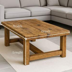Solid <b>Wood</b> Coffee <b>Table</b> Durable Living Room Furniture Strong Legs Smooth Surface For Long Lasting Home Use - Product Image 3