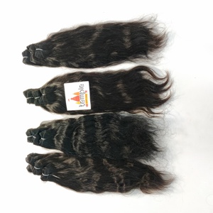 Paquetes indios procesados Natural 100% Remy máquina de ondas profundas doble trama Color Natural negro mujeres ninguna extensiones de cabello humano - Product Image 4