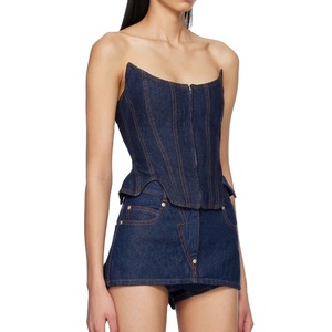 Top Class Outfit Streamlined Profile Lightweight <b>Material</b> Smooth Finish Everyday Comfort Elegant Appeal Women <b>Denim</b> Top - Product Image 1