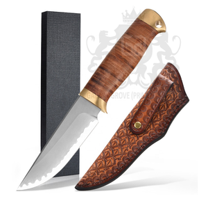 Haute qualité poignée personnalisée damas acier lame fixe bord droit couteau de Combat de chasse de qualité industrielle pour la survie - Product Image 1