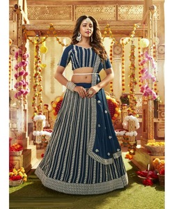 Boda nupcial Black Night Dance NavratriLehengaCholi para mujeres en estilo pakistaní con Chunni - Product Image 3