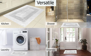 Alfombrillas de baño reversibles de algodón 100% de alta calidad al por mayor, alfombrillas de baño de varios diseños y colores de Avior - Product Image 5