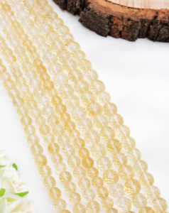 Cuentas de Citrino Facetadas en Forma de Bola, 1 Hilo, Naturales, para la Elaboración de Joyería Fina, Collar de Piedras Preciosas - Product Image 2