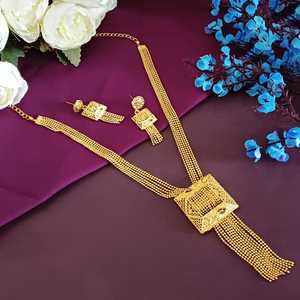 Fabricante indio, joyería étnica, cadena de bolas multicapa, collar cuadrado Floral con pendiente, conjunto de collar de boda para mujer - Product Image 1