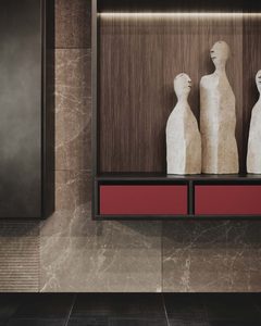 Italian Luxury Living Room Furniture Set Modern <b>Wall</b> <b>Unit</b> <b>Floating</b> Bookshelf and Led Light Wine Cabinet Combo - Product Image 4