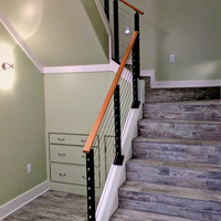 HIMOWAY – Poteaux de balcon modernes en acier inoxydable de premier choix, balustrade avec câble métallique et installation DIY