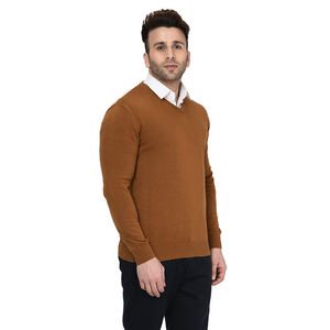 เสื้อสเวตเชิ้ตผู้ชายทรงโอเวอร์ไซส์ คอวี ผ้าฝ้ายฟลีซ 100% สไตล์สตรีทแฟชั่นลำลอง แบบเรียบง่าย - Product Image 1