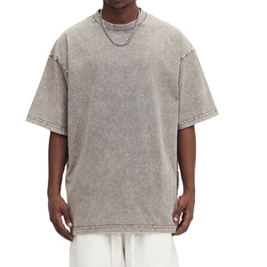Heavy <b>Weight</b> Tee Acid Washed Plain Cotton T Shirt <b>Blank</b> Street Wear Washed T-Shirt Custom Acid Wash T-Shirts 2027 - Product Image 2