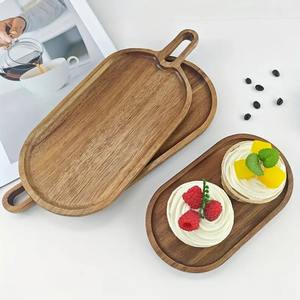 Ensemble de plateaux en bois vaisselle de service à manger plateaux de service en bois avec poignée du meilleur fabricant - Product Image 2