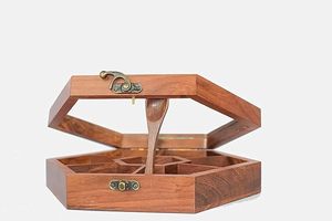 Petite boîte à épices multi-usages en bois avec cuillère pour pots de sucre sel cornichons confiture Masala Dabba stockage - Product Image 5