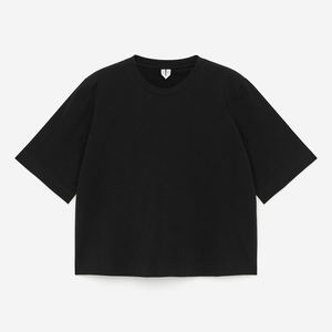 Camisetas con hombros caídos para mujer, ropa de calle, vestido de algodón, camisetas lisas para mujer, Camiseta larga holgada de gran tamaño - Product Image 1