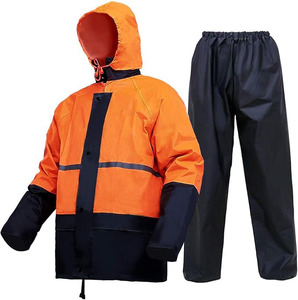 Veste coupe-vent décontractée d'hiver pour hommes et femmes, imperméable, légère, réversible, écologique, avec capuche, veste et pantalon de pluie pour l'extérieur - Product Image 1