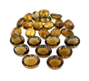 IGI รับรองแชมเปญธรรมชาติอัญมณีหลวม9*11-15*20มม. รูปไข่ตัดสีน้ำตาลทำหิน - Product Image 1