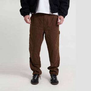 Pantalones de chándal de algodón negros en blanco personalizados, cintura elástica, informales, de pierna ancha, holgados, pantalones de hombre, lavados, rectos, curvos, a rayas - Product Image 6