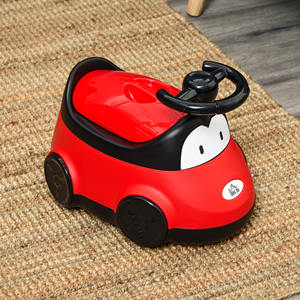 HOMCOM-Orinal para bebé, asiento de entrenamiento con volante y bañera extraíble para niños de 6 meses a 3 años, Color Rojo - Product Image 2