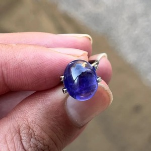 Anillo de Compromiso/Boda de Plata de Ley 925 de Estilo Clásico para Hombre Mehrajudin Gems, con Cabujón de Tanzanita Natural, Gema Fina, Regalo - Product Image 3