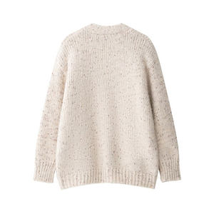 Pull en tricot ample pour femme, 100 % coton, col en V, manches longues, qualité supérieure, automne-hiver, couleur et logo personnalisables, vente en gros - Product Image 5