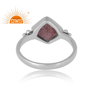 Dernière vente 925 argent Sterling naturel fraise Quartz bague en pierres précieuses bijoux personnalisés pour les femmes cadeau pour elle - Product Image 2