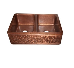 Antique Finished High Quality Luxury Copper Kitchen Sink Double Wall Undermount Farmhouse Style Metal Basin - Product Image 2