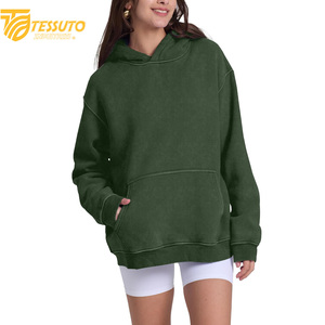 เสื้อครอปไซส์ใหญ่พิเศษสำหรับผู้หญิงเสื้อมีฮู้ดแฟชั่นผ้าฝ้าย100% สั้นโอเวอร์ไซส์สำหรับผู้หญิง - Product Image 4