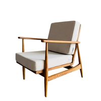 Chaise de jardin en teck avec sièges en mousse épaisse et douce et tissu doux, design moderne, durable