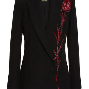 Veste courte en tweed à rivets Ocstrade Haute Couture, tenue de printemps pour femmes, mode, nouvelle plaque en métal lourd, col rond, veste à paillettes - Product Image 1