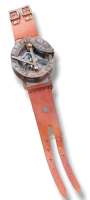 Nautical Steampunk Cadran solaire Boussole en laiton Montre analogique avec bracelet en cuir Poignet en laiton antique