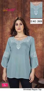 Kurti en rayonne unie, look minimaliste élégant, tissu doux et confortable, parfait pour la mode féminine, par Export - Product Image 2