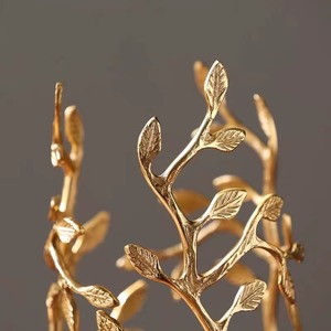 Flores Decorativas, Jarrón de Metal y Vidrio, Decoraciones de Boda, Jarrón Dorado, Decoración del Hogar, Accesorios Modernos para Mesa, Regalo - Product Image 3