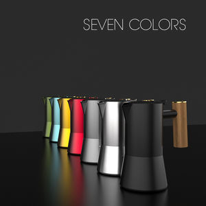 DHPO Écologique Scandinave Minimalisme Style Conception Unique De Qualité Alimentaire En Acier Inoxydable 304 Espresso Moka Pot Couvercle En Bois De Noyer - Product Image 1