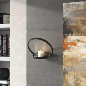 Porte-bougie moderne abstrait en forme d'ouragan, anneau sculptural en métal, décoration industrielle de Noël, lourd, ton bronze, fait à la main - Product Image 2