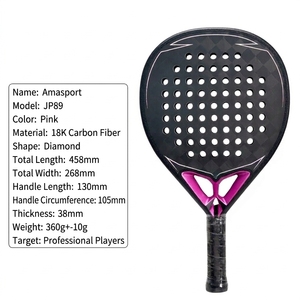 Raqueta de Pádel JAS de Fibra de Carbono 18K, Red de Poliéster, Forma de Diamante, Cambio de Color Óptico, Antivibración, Profesional JP89 OEM Personalizada - Product Image 5