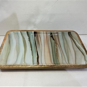 ถาดไม้สำหรับเสิร์ฟพร้อมเสิร์ฟขนาด35X21ซม. ถาดไม้ทำมือสำหรับร้านอาหารดีไซน์ Meena - Product Image 4